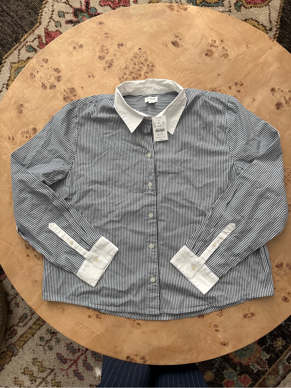 JCrew Factory Store women’s BRAND NEW cropped Oxford size L